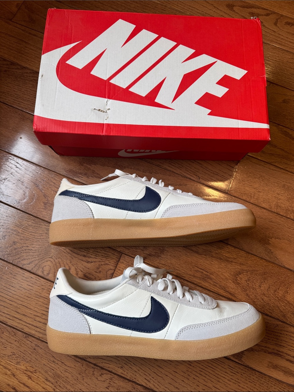 Nike KillShot 2 Leather Sail/MIdnight Navy/Gum Yellow Sneaker NIB - Picture 8 of 12